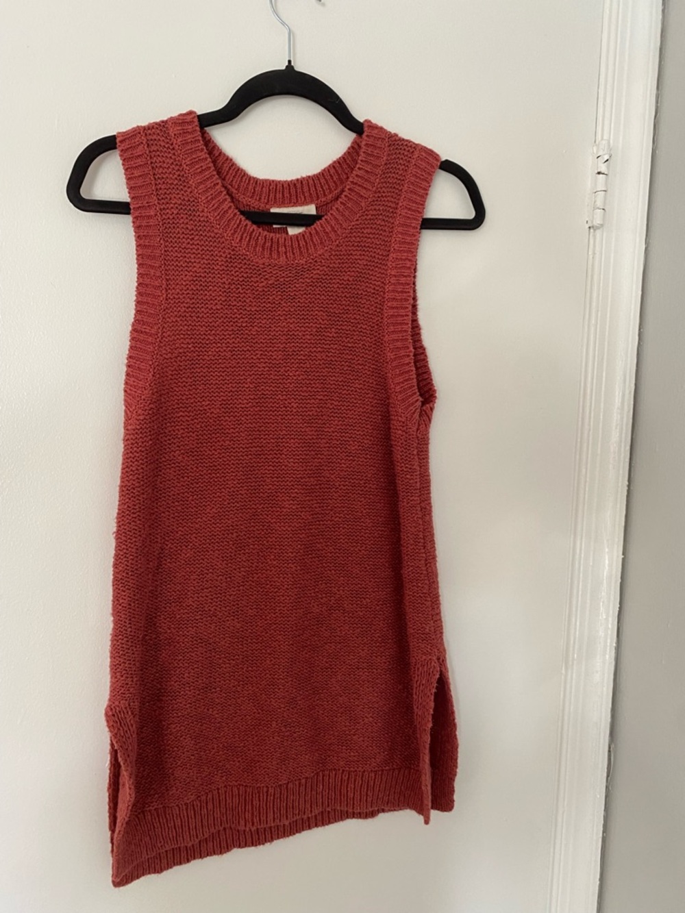 LOFT Coral Rust Sleeveless Knit Tunic